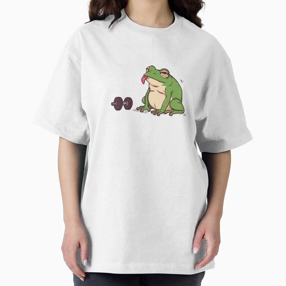 Tired Frog Gym Workout Funny Cartoon by Katzpy