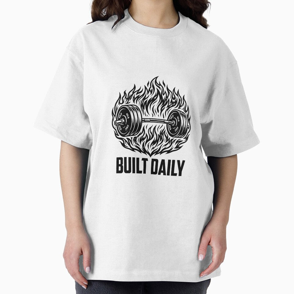 Flaming Barbell Gym Motivation Graphic by Built Daily