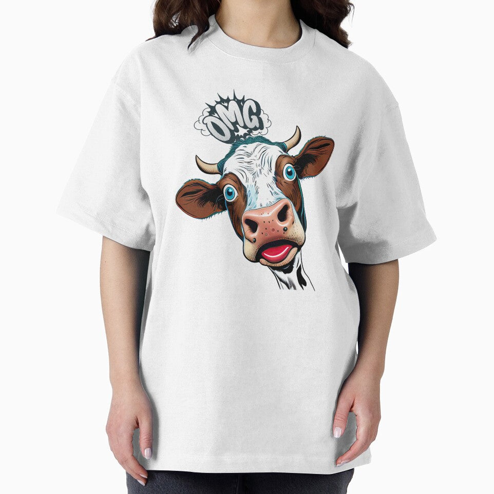 Funny Surprised Cow: A Humorous and Whimsical Design by ThriveShop