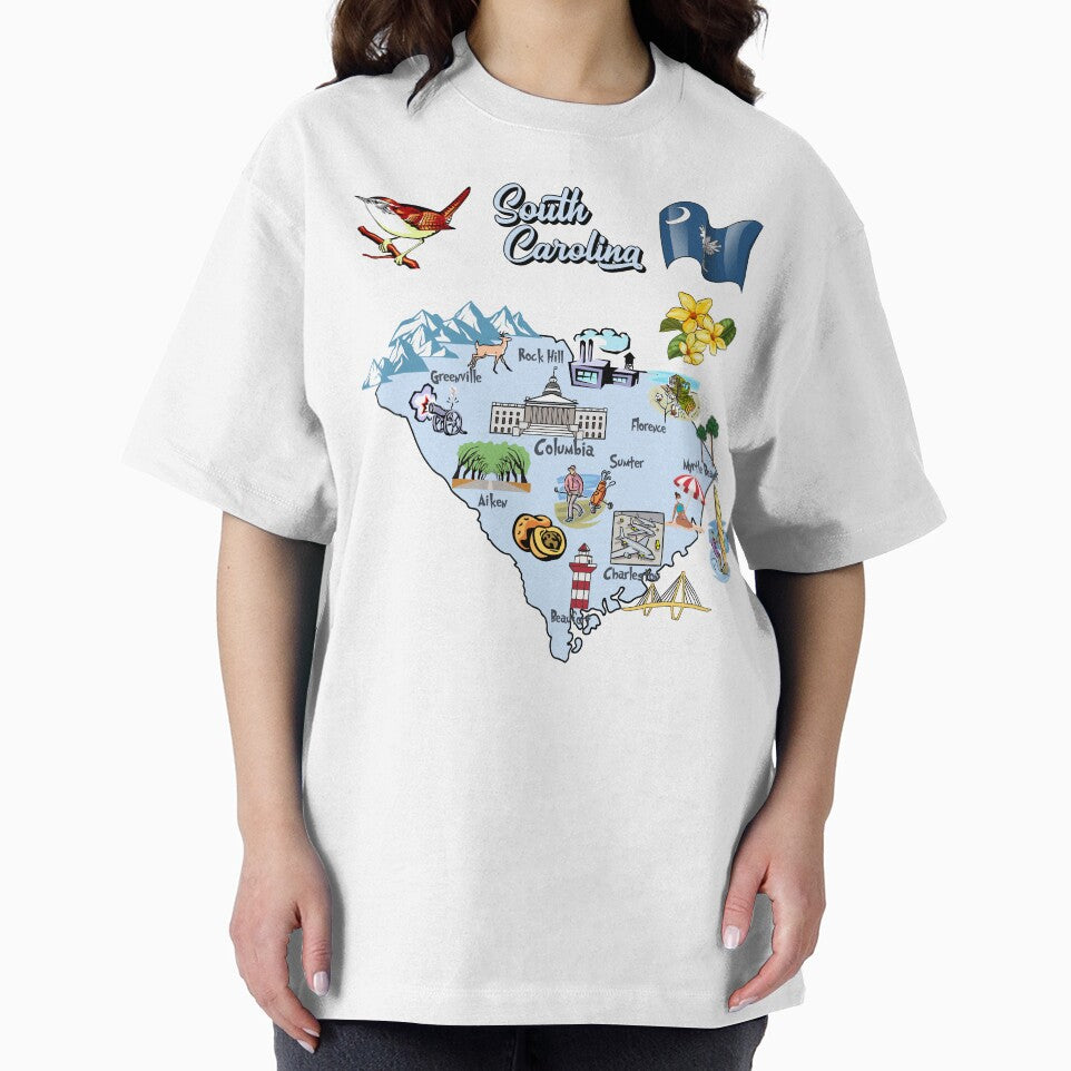 South Carolina State Pride - Illustrated Map & Icons by mashmosh