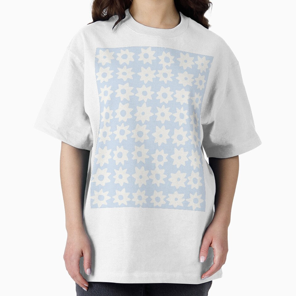 BOHO STAR PATTERN LIGHT PASTEL BLUE by blomastudios
