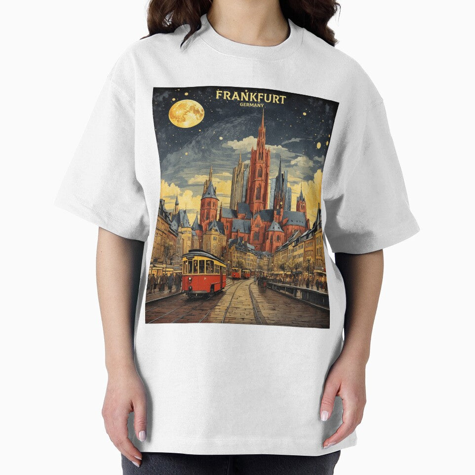 Frankfurt Germany Starry Night Vintage Travel Poster by TravelersGems