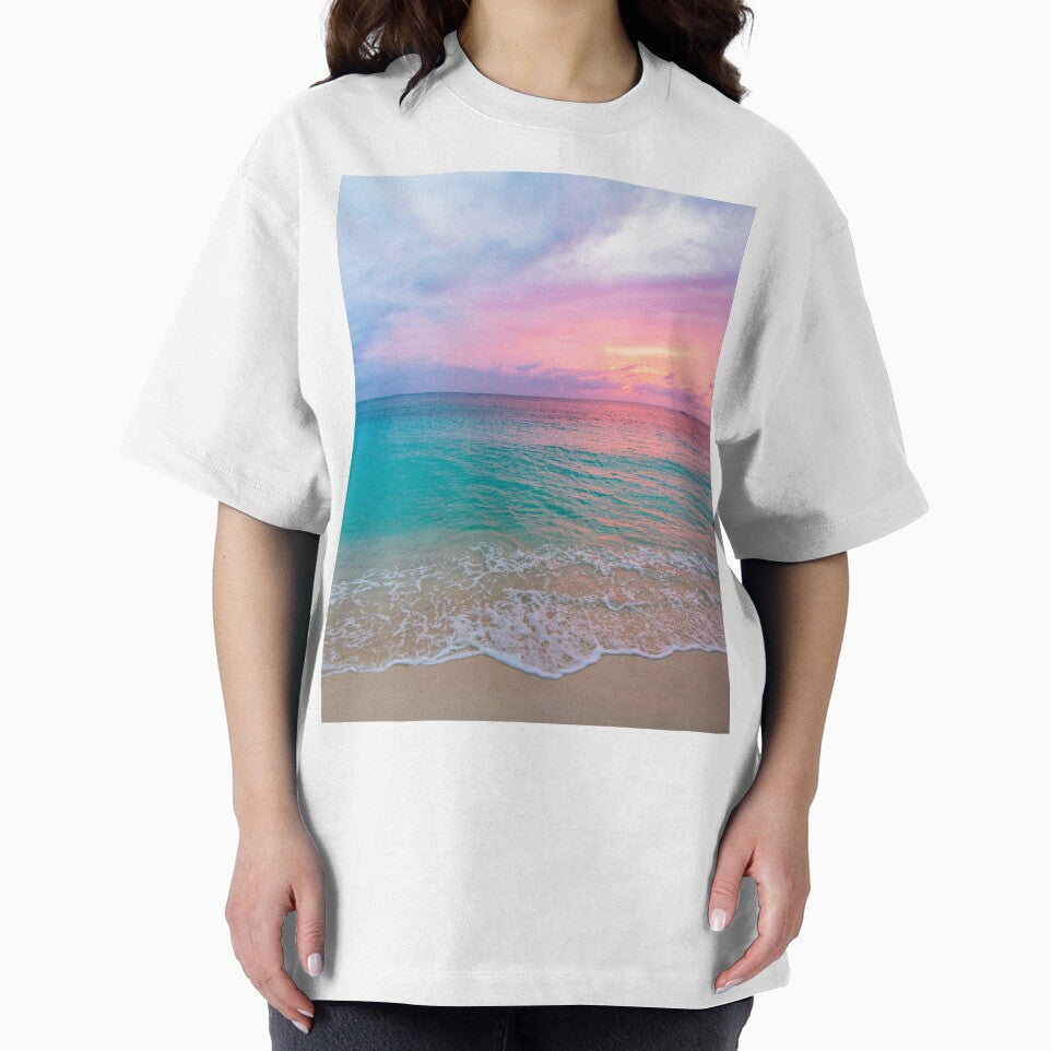 Pink Cotton Candy Ocean Sunset, Pink Beach Sky, Pink Clouds by newburyboutique