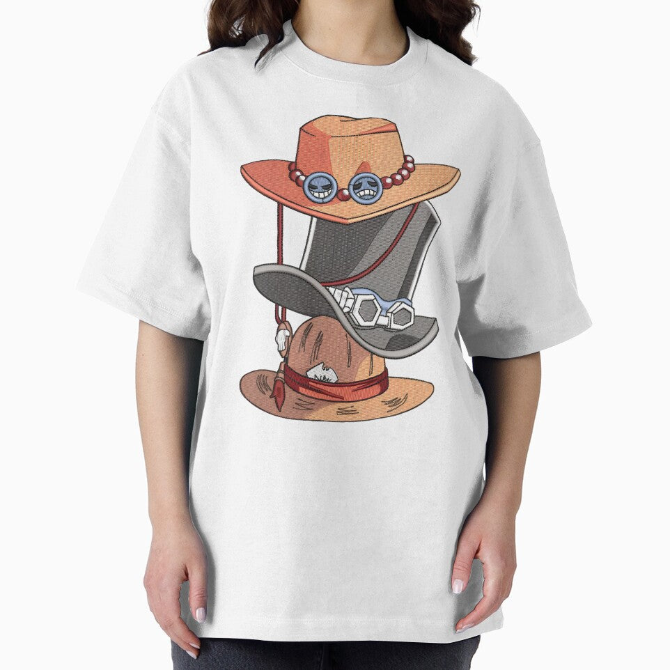 Unisex Anime Print T-Shirt, Luffyy Ace Hat by HeroComeBack22