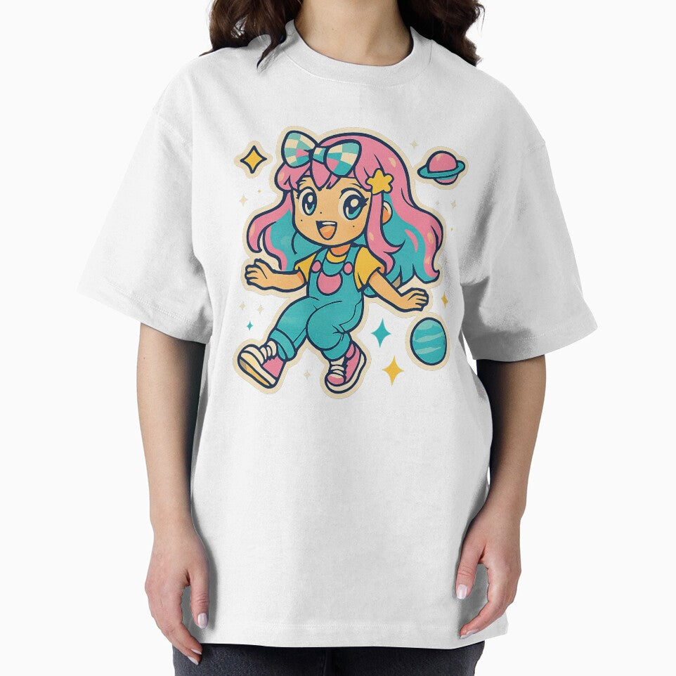 Kawaii Anime Girl, Y2K Aesthetic, Floating in Space by graphic-genie