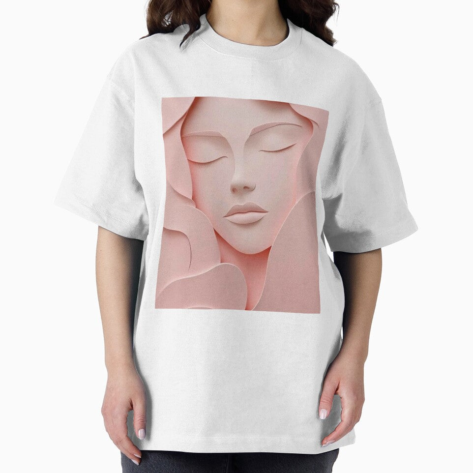 Soft Serenity – Blush Abstract Face by velvetskyco