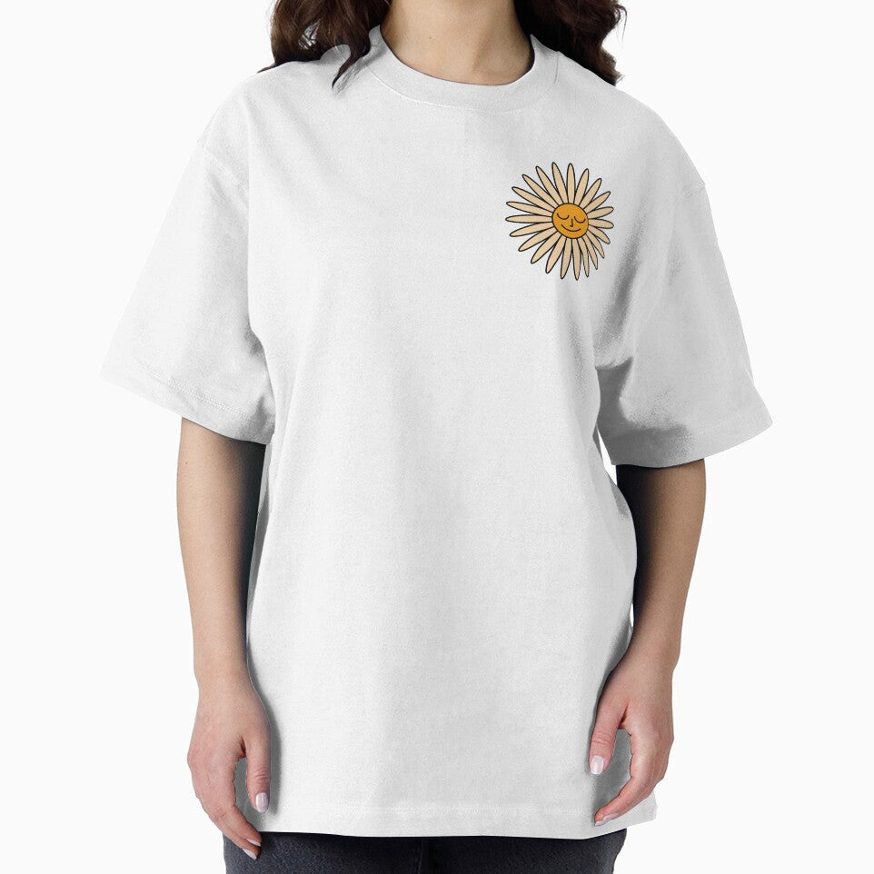 Peaceful Daisy – Retro Minimal Smiling Flower Face by goodsunday28