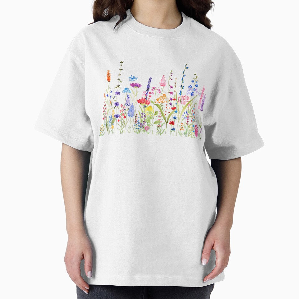 hand painted colorful wild flower field by ColorandColor