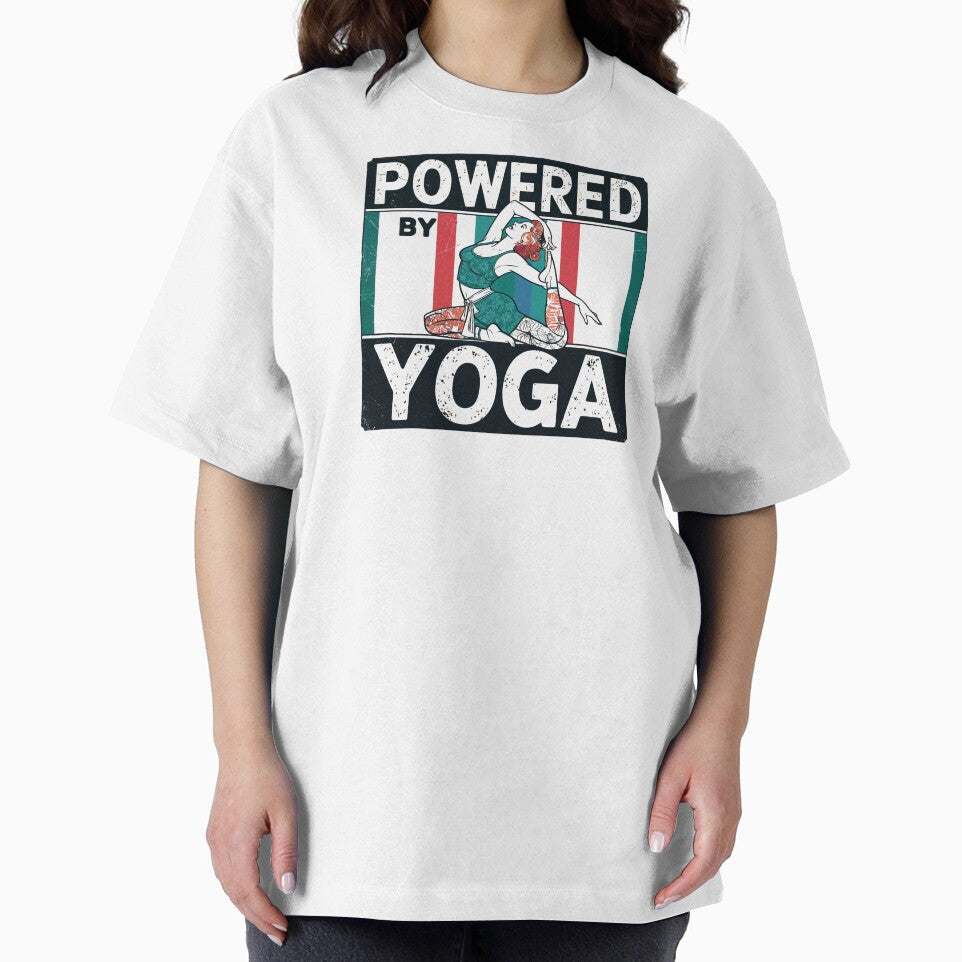 Powered by Yoga – Funny Spiritual Fitness Meditation Lifestyle Quote by Ganeshirt