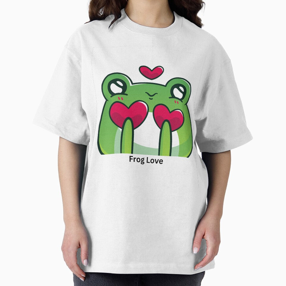 Cute Frog Love Hearts Kawaii Cartoon Design by CozyMomDesigns