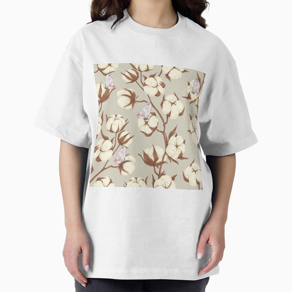 Watercolor Cotton Flower Pattern by silviaol