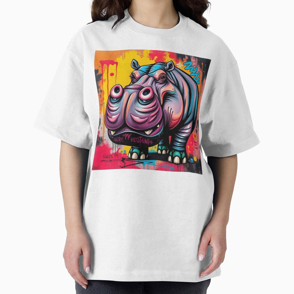 Urban hippopotamus with graffiti background by RAISC