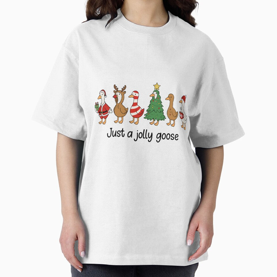 Just a Jolly Goose , Funny Christmas Geese Sublimation, Santa Goose by DonaldMcCullum