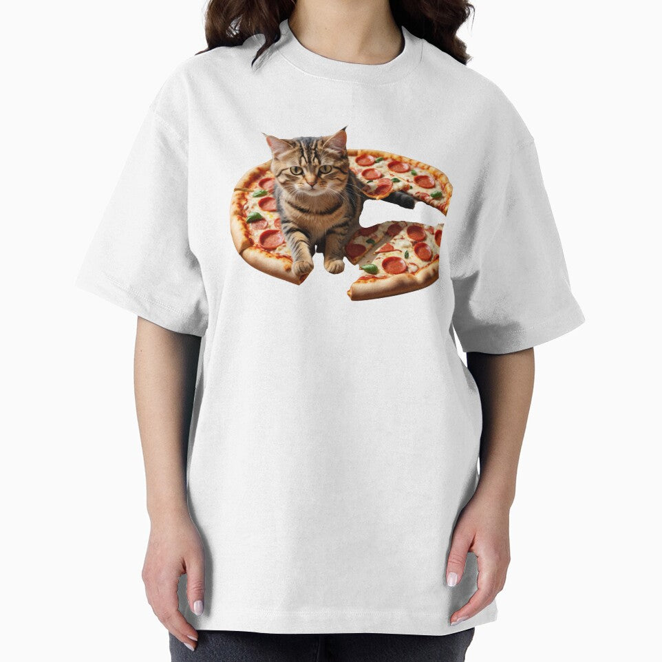 Funny Kitten Food Lover Foodie Pizza Hungry Cat by LEILA ART SPACE