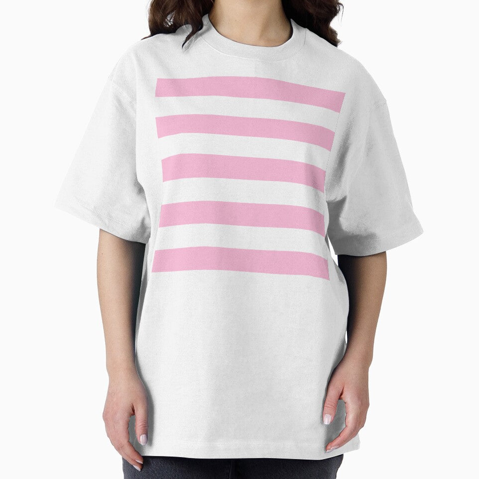 Medium COTTON CANDY PINK and WHITE Horizontal STRIPES by RachelMacht
