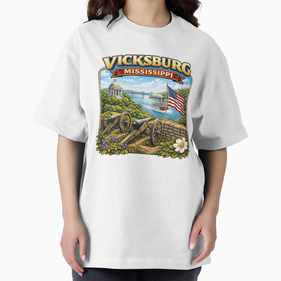 Vicksburg, Mississippi River Town by Myra365Art