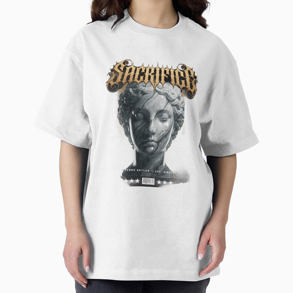 Sacrifice Dark Grunge Aesthetic Gothic Statue Design by InkDropLabs