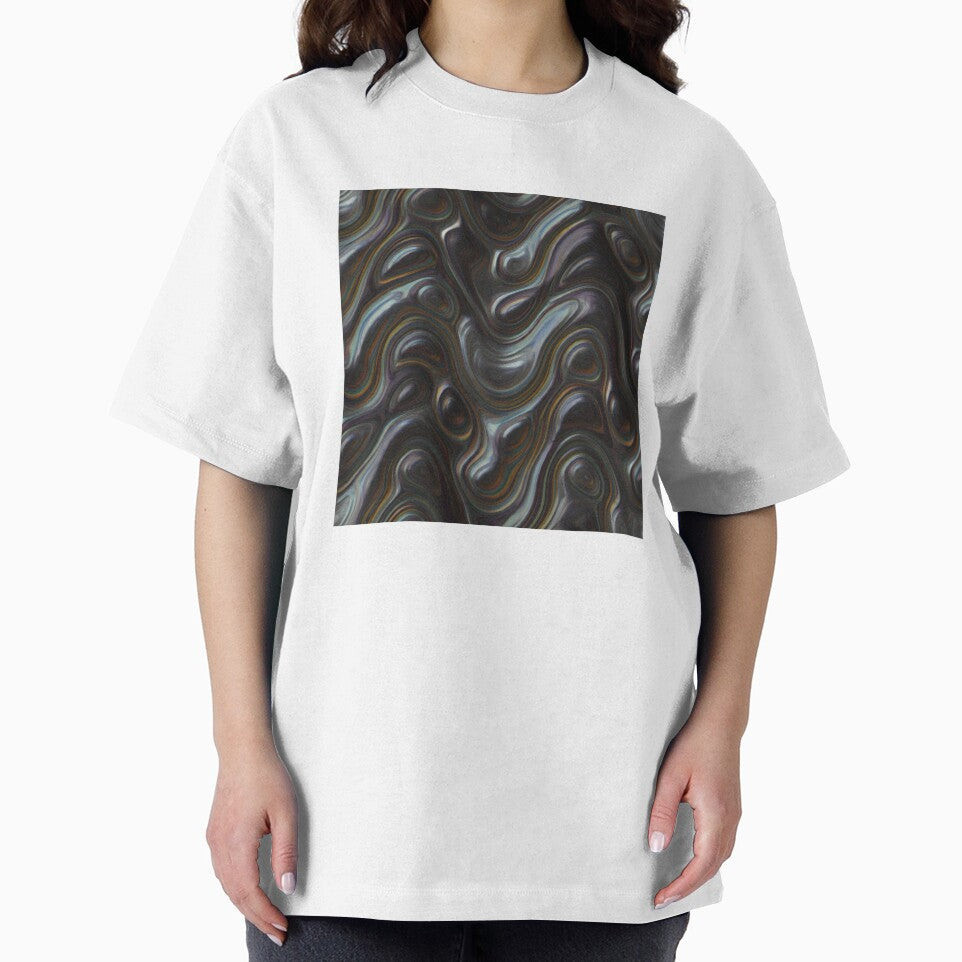 Futuristic Flow: Chrome Swirls & Iridescent Waves (Y2K) by SeanOsShirts