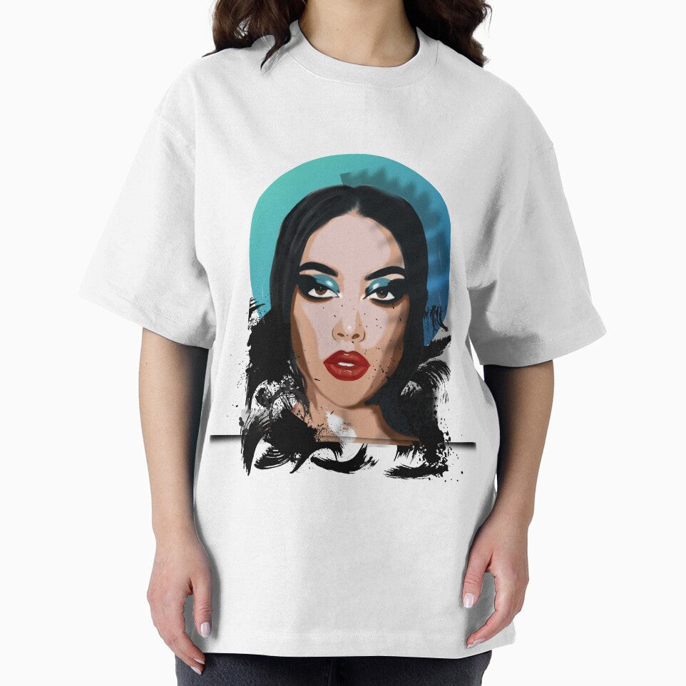 blue and black Original art / Pop Art portrait by Mused by Melancholy