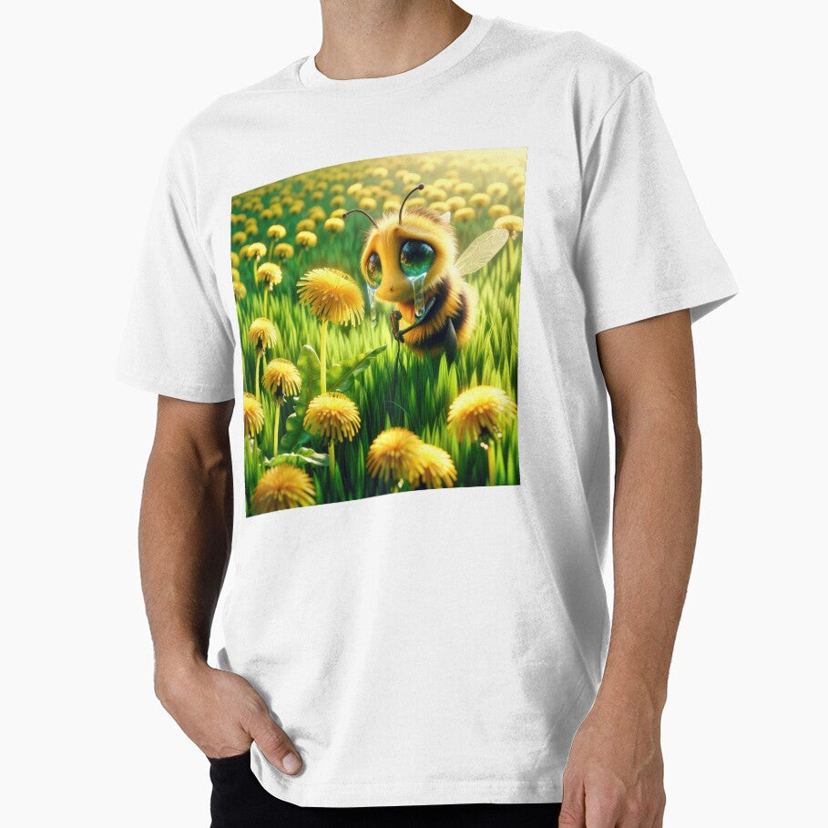 Sad Honeybee In a Dandelion Field by Maria Dryfhout