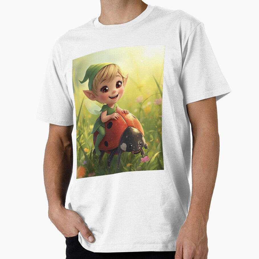Cute elf riding on ladybug by SimonsDesignArt