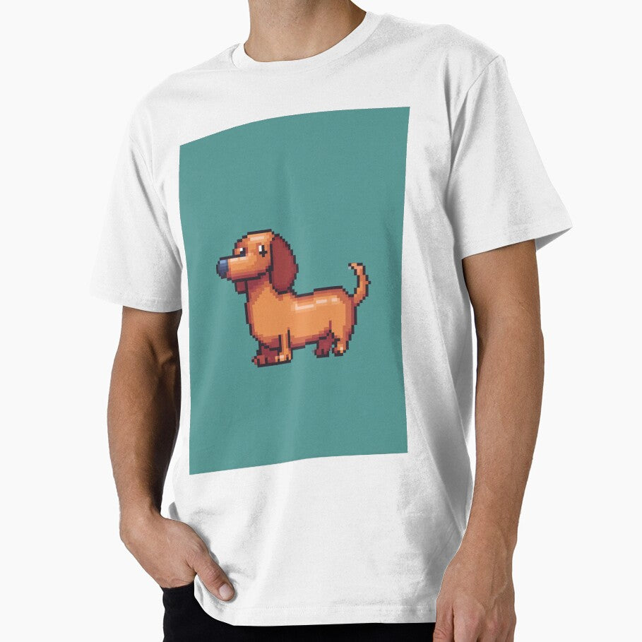 Aesthetic Pixel Sausage Dog  Minimalist Cozy Dachshund Design by Pixel8Prints