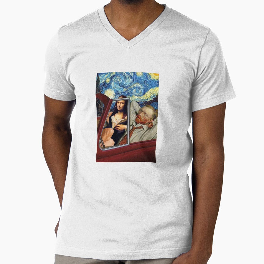 Monalisa and Van Gogh Painting by jennifervog